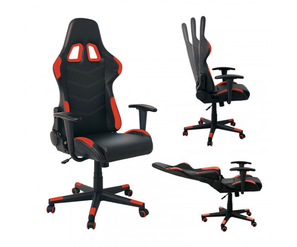 CF9150 Gaming Πολυθρόνα Γραφείου, Ανάκλιση Πλάτης έως 90°, Pu Μαύρο - Κόκκινο CF9150 Gaming Πολυθρόνα Γραφείου, Ανάκλιση Πλάτης έως 90°, Pu Μαύρο - Κόκκινο